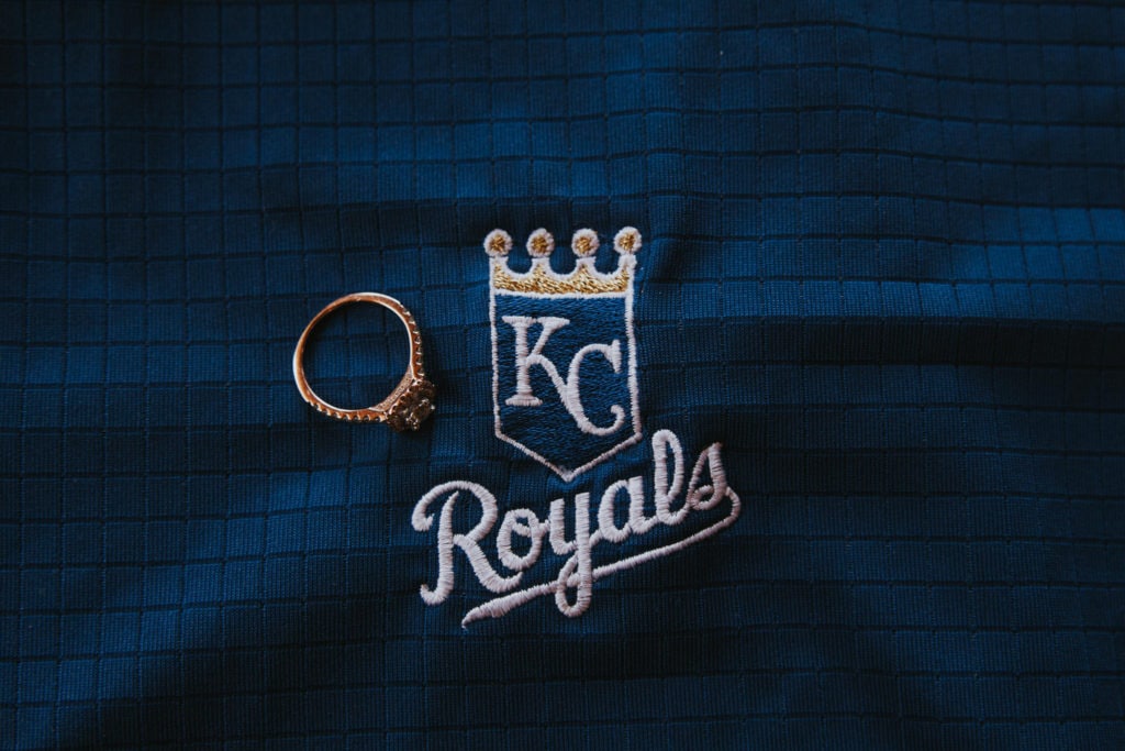 wedding ring detail Kansas City Royals fans Estes Park Rocky Mountain Wedding Photographer