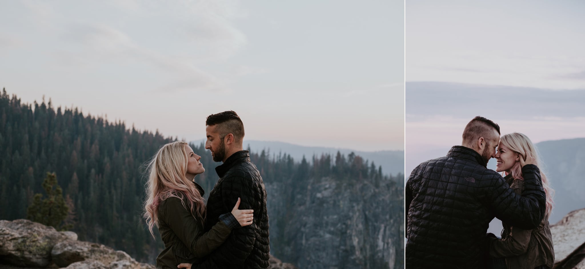 sunset at Taft Point with a view Yosemite Engagement Photographer