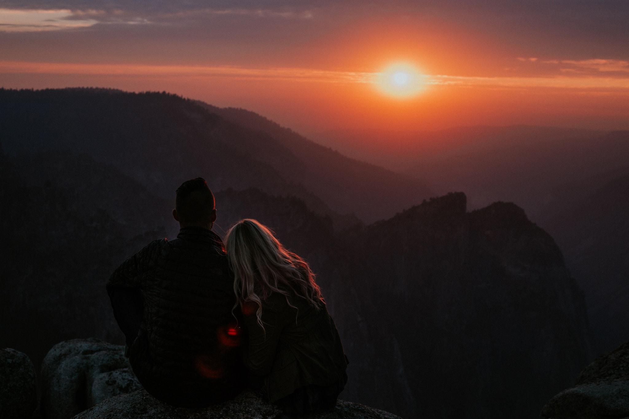 sunset at Taft Point Yosemite Engagement Photographer
