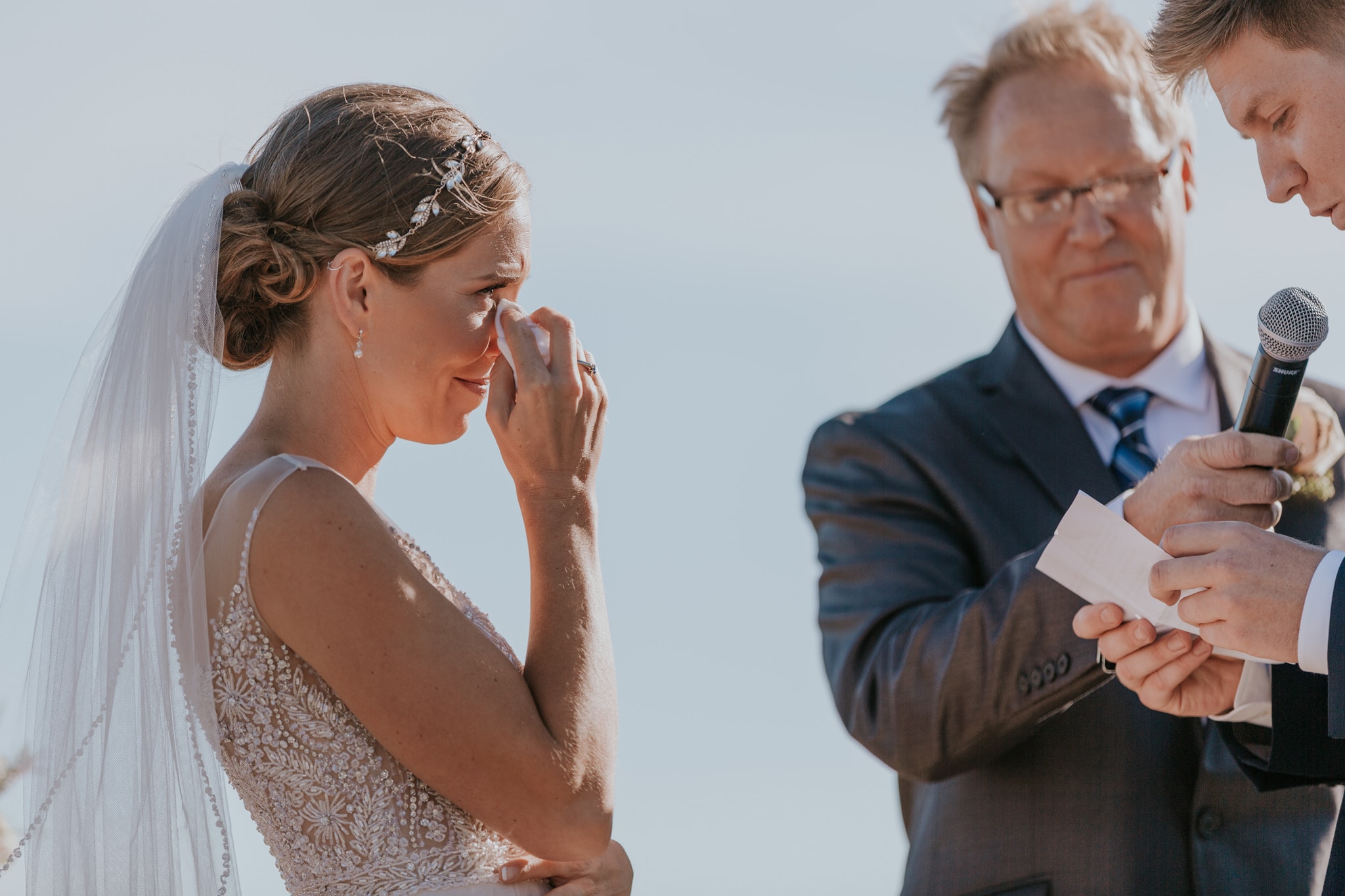 crying bride vows Youngberg Hill Wedding Portland Wedding Photographer Marcela Pulido