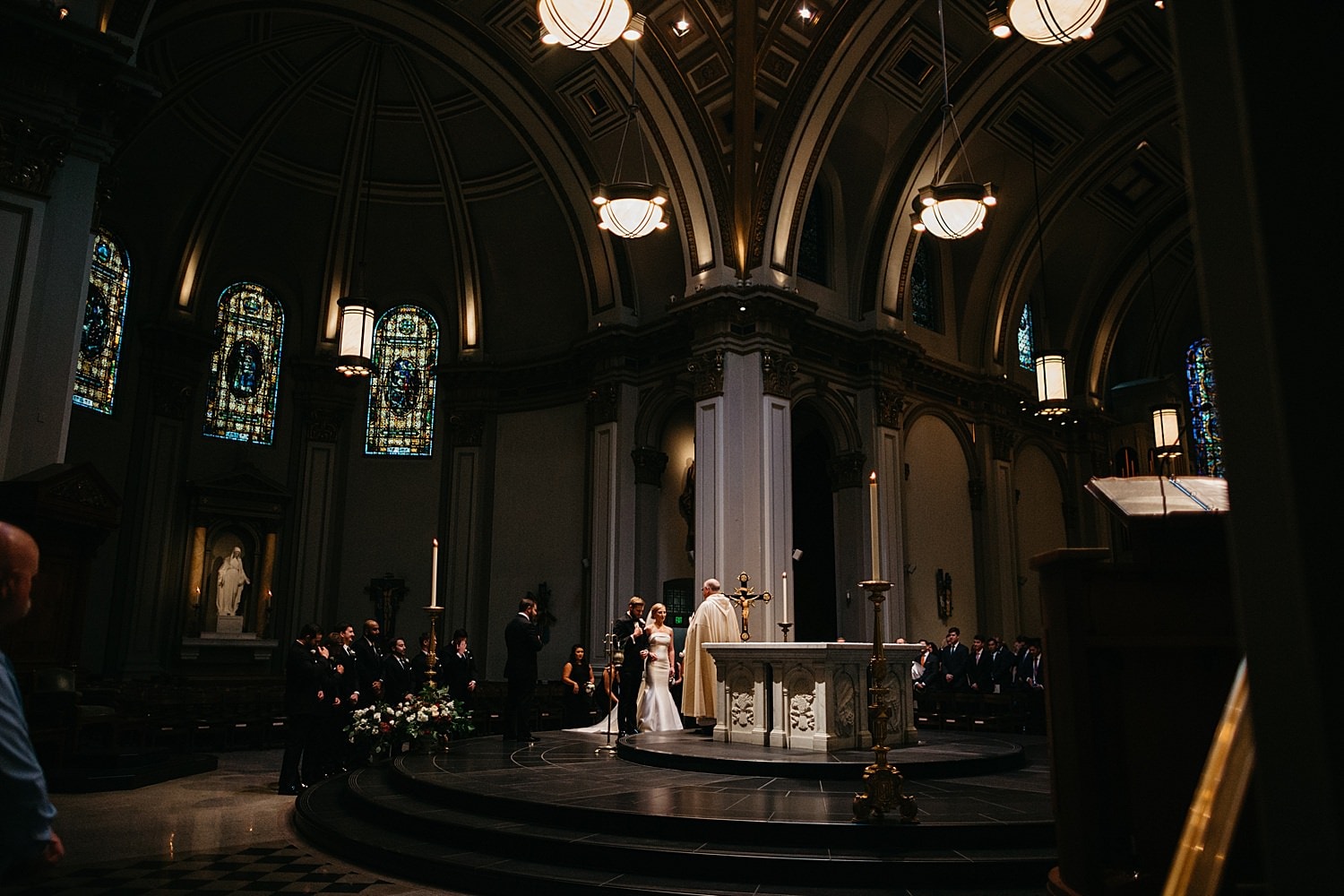St James Cathedral catholic wedding ceremony 415 Westlake Wedding by Marcela Pulido Seattle Wedding Photographer