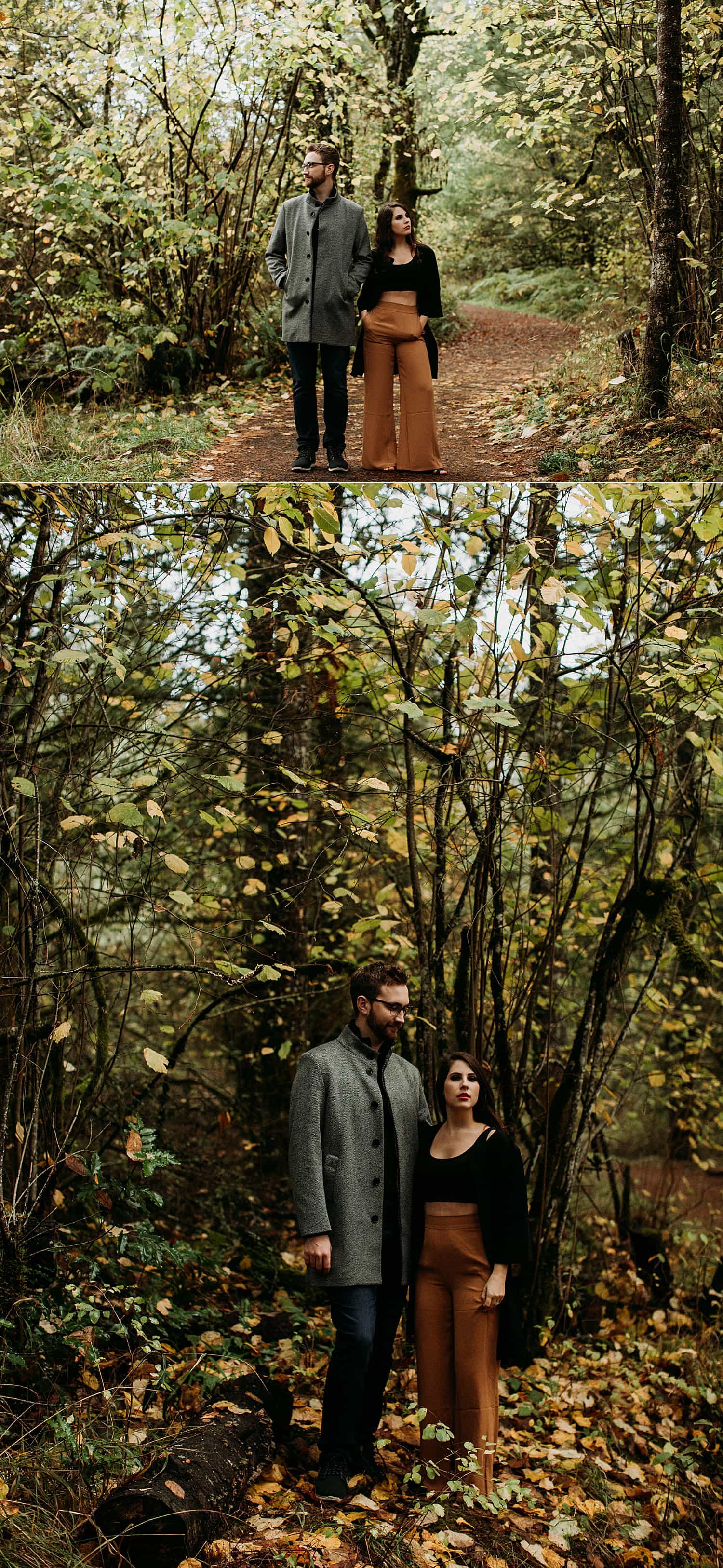 fashionable couple Cooper Mountain Engagement session by Portland engagement photographer Marcela Pulido