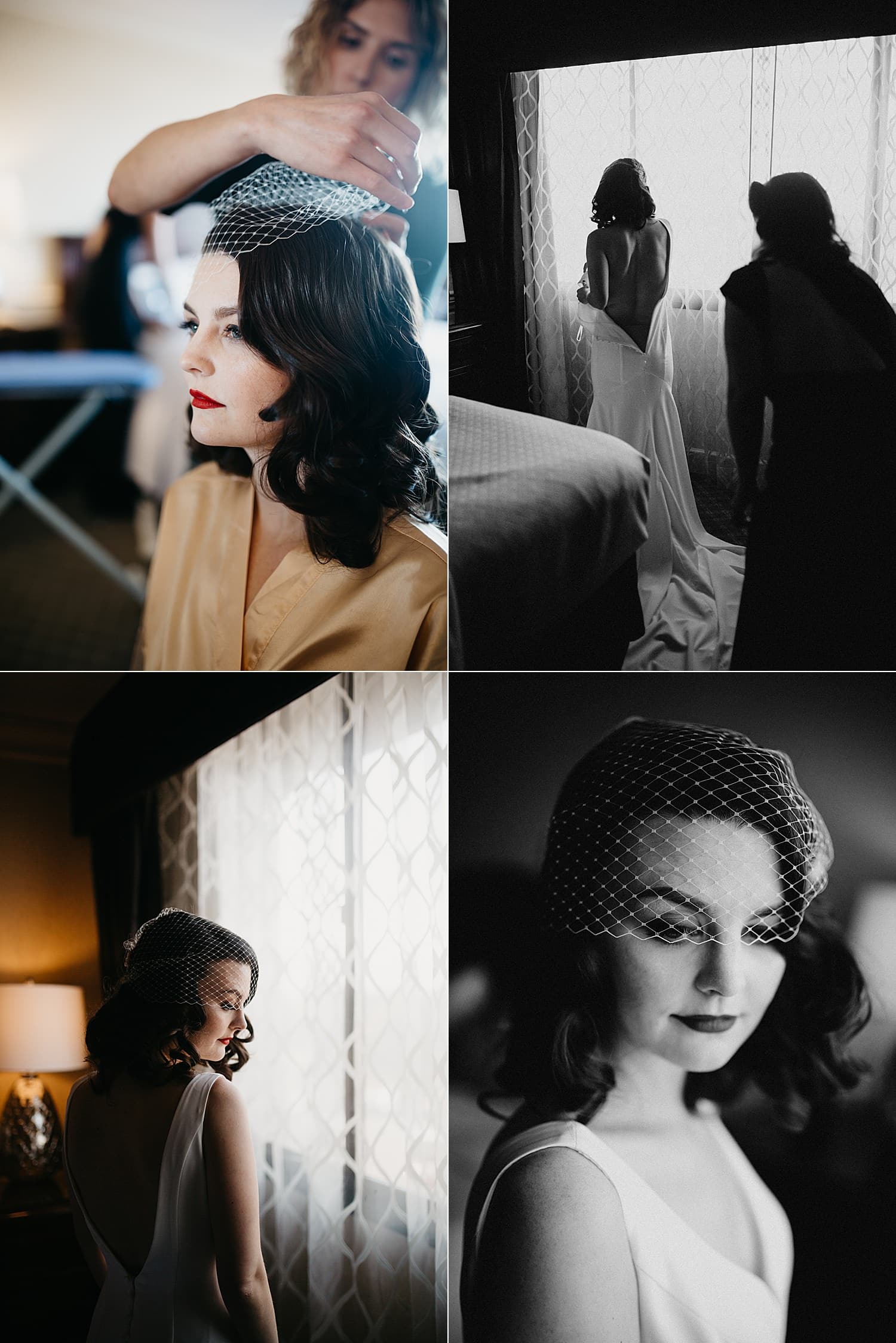 window light portraits of the bride at her hotel Melody Ballroom wedding by Marcela Pulido Photography