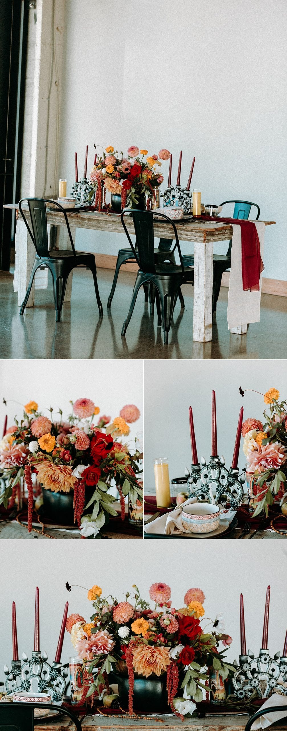 latino mexican wedding styled tablescape photographed by Marcela Pulido Photographer Portland Wedding Photography